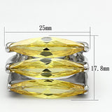 Rhodium Brass Ring with AAA Grade CZ  in Topaz