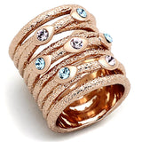 Rose Gold Brass Ring with Top Grade Crystal  in Multi Color