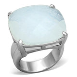 Rhodium Brass Ring with Synthetic Synthetic Glass in Aurora Borealis (Rainbow Effect)