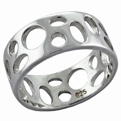 High-Polished 925 Sterling Silver Ring with No Stone