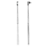 High-Polished White Metal Earrings with No Stone