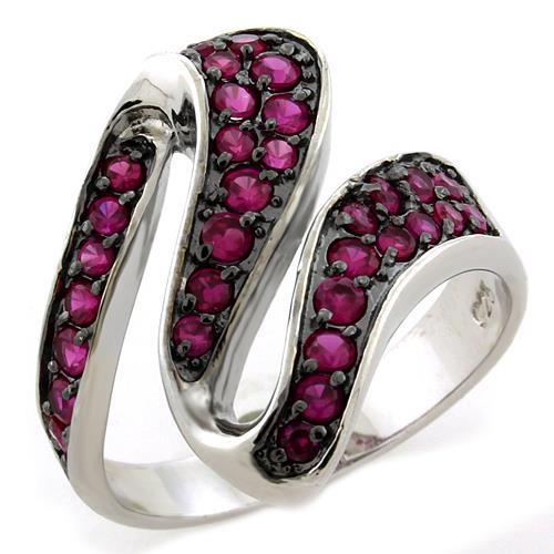 IP Black(Ion Plating) 925 Sterling Silver Ring with AAA Grade CZ  in Siam