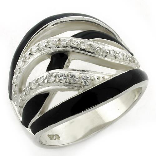 High-Polished 925 Sterling Silver Ring with AAA Grade CZ  in Clear