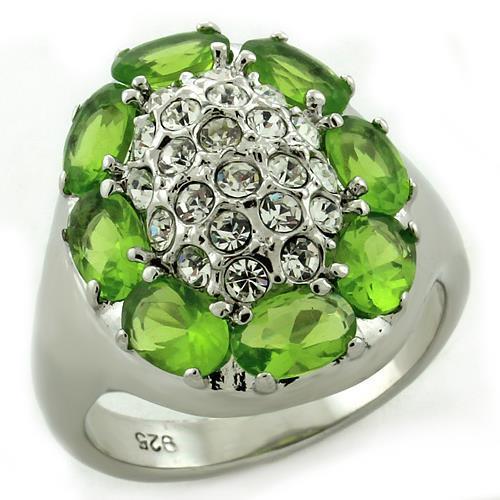 High-Polished 925 Sterling Silver Ring with AAA Grade CZ  in Clear