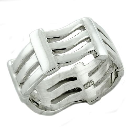 High-Polished 925 Sterling Silver Ring with No Stone