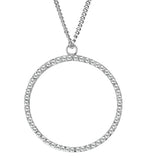 Rhodium Brass Pendant with AAA Grade CZ  in Clear