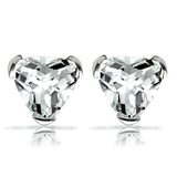 Rhodium 925 Sterling Silver Earrings with AAA Grade CZ  in Clear