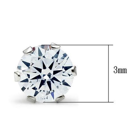Rhodium 925 Sterling Silver Earrings with AAA Grade CZ  in Clear