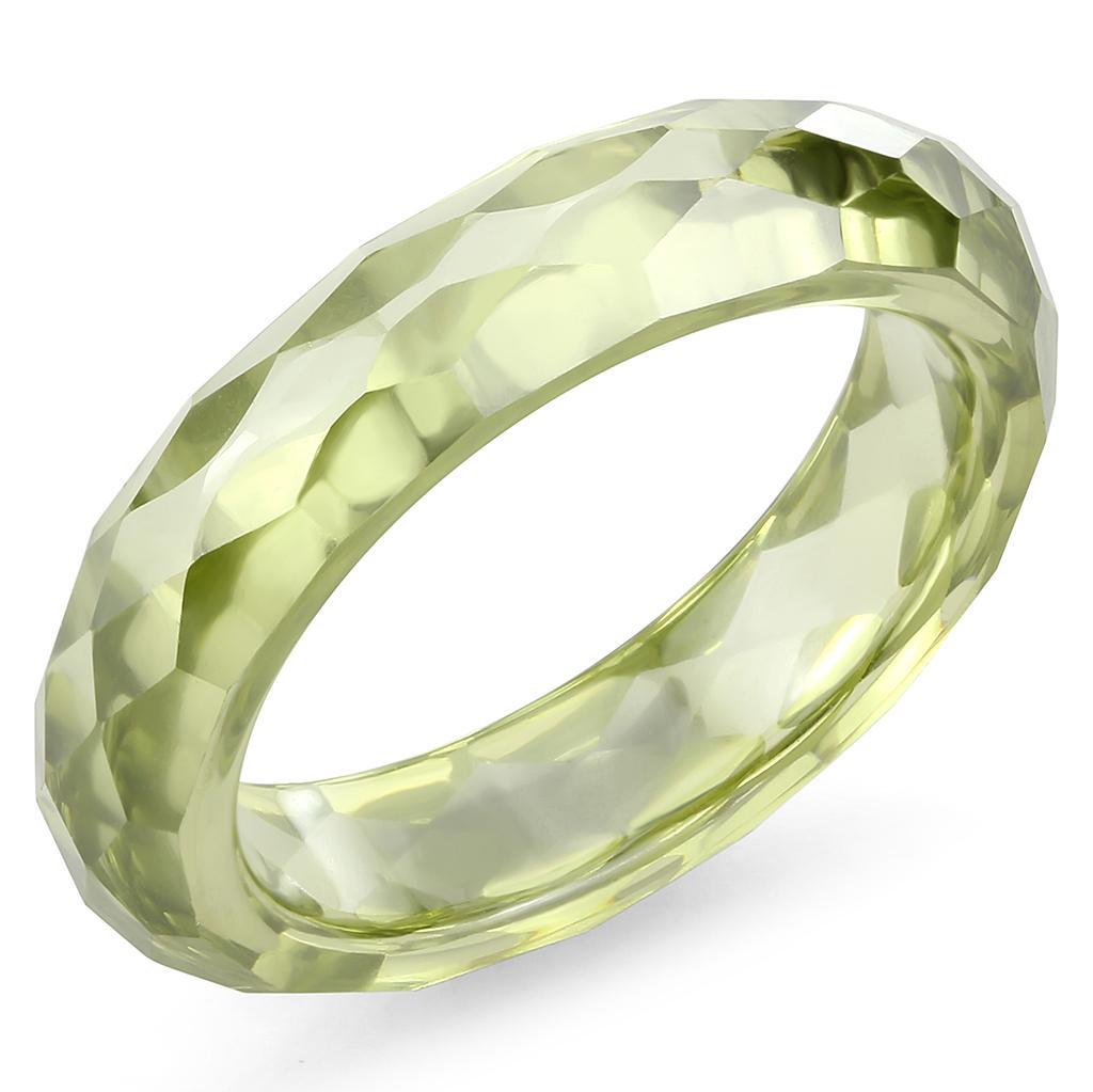 Stone Ring with AAA Grade CZ  in Olivine color