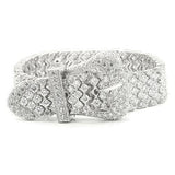 Rhodium 925 Sterling Silver Bracelet with AAA Grade CZ  in Clear