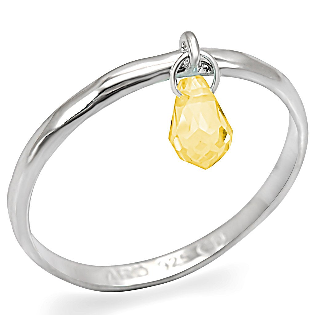Silver 925 Sterling Silver Ring with Genuine Stone  in Topaz