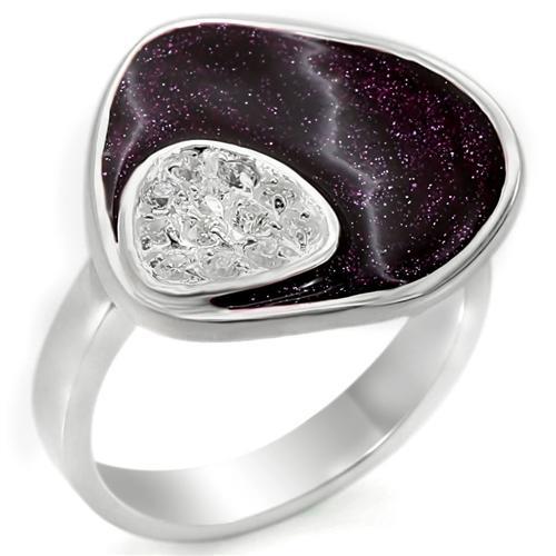 Silver 925 Sterling Silver Ring with AAA Grade CZ  in Clear