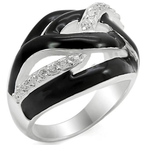 Silver 925 Sterling Silver Ring with AAA Grade CZ  in Clear