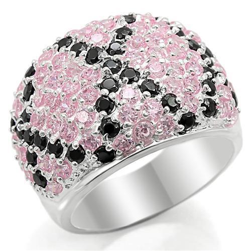 Silver 925 Sterling Silver Ring with AAA Grade CZ  in Multi Color