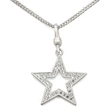Silver 925 Sterling Silver Chain Pendant with AAA Grade CZ  in Clear