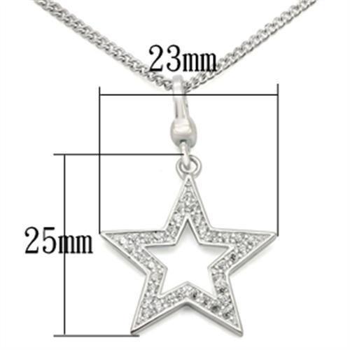 Silver 925 Sterling Silver Chain Pendant with AAA Grade CZ  in Clear