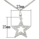 Silver 925 Sterling Silver Chain Pendant with AAA Grade CZ  in Clear