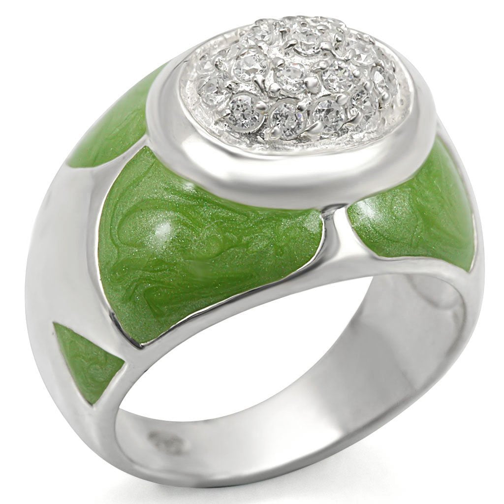 Silver 925 Sterling Silver Ring with AAA Grade CZ  in Clear