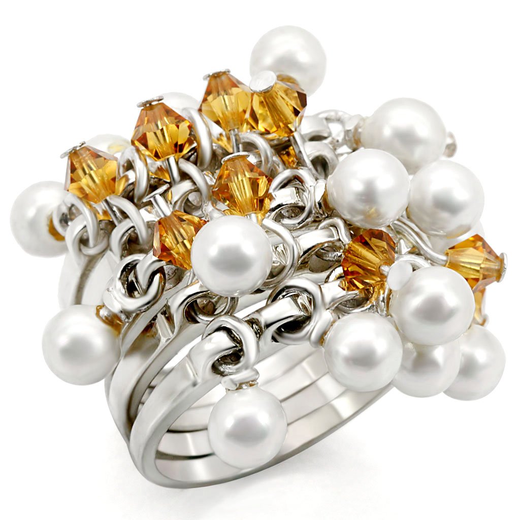 Silver 925 Sterling Silver Ring with Top Grade Crystal  in Topaz