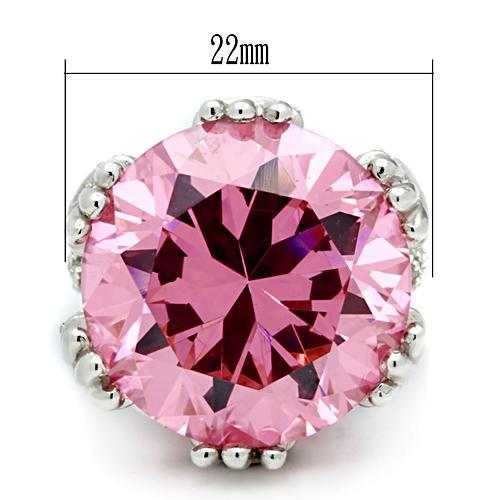 Silver 925 Sterling Silver Ring with AAA Grade CZ  in Rose
