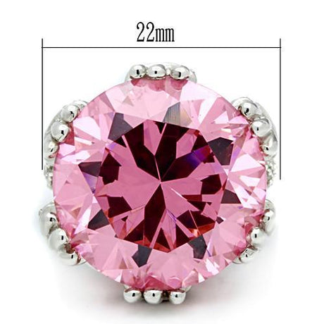 Silver 925 Sterling Silver Ring with AAA Grade CZ  in Rose