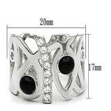 Silver 925 Sterling Silver Ring with Semi-Precious Onyx in Jet
