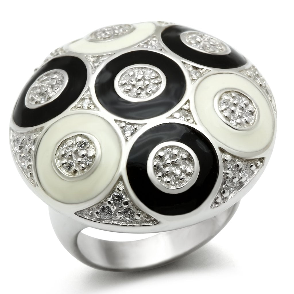 Silver 925 Sterling Silver Ring with AAA Grade CZ  in Clear