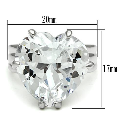 Silver 925 Sterling Silver Ring with AAA Grade CZ  in Clear