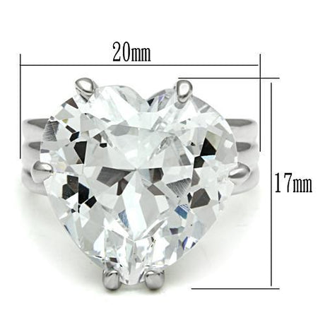 Silver 925 Sterling Silver Ring with AAA Grade CZ  in Clear