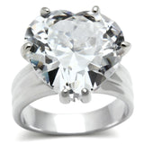 Silver 925 Sterling Silver Ring with AAA Grade CZ  in Clear