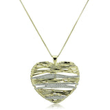 Gold+Rhodium 925 Sterling Silver Necklace with AAA Grade CZ  in Clear
