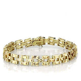 Gold 925 Sterling Silver Bracelet with AAA Grade CZ  in Champagne