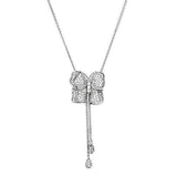 Silver 925 Sterling Silver Necklace with AAA Grade CZ  in Clear
