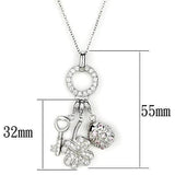 Silver 925 Sterling Silver Necklace with AAA Grade CZ  in Multi Color