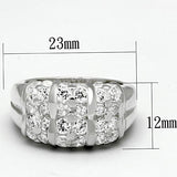 Silver 925 Sterling Silver Ring with AAA Grade CZ  in Clear