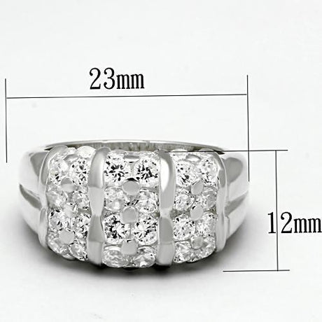 Silver 925 Sterling Silver Ring with AAA Grade CZ  in Clear
