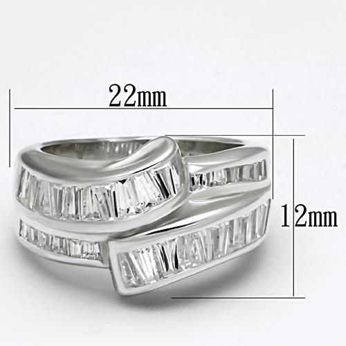 Silver 925 Sterling Silver Ring with AAA Grade CZ  in Clear