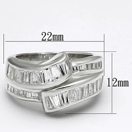 Silver 925 Sterling Silver Ring with AAA Grade CZ  in Clear