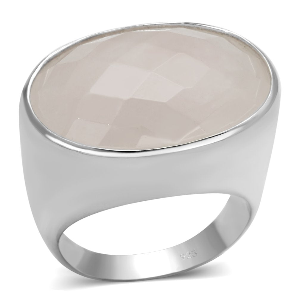 Silver 925 Sterling Silver Ring with AAA Grade CZ  in Rose