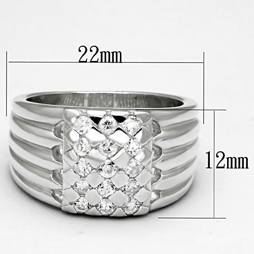 Silver 925 Sterling Silver Ring with AAA Grade CZ  in Clear