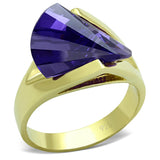 Gold 925 Sterling Silver Ring with AAA Grade CZ  in Tanzanite