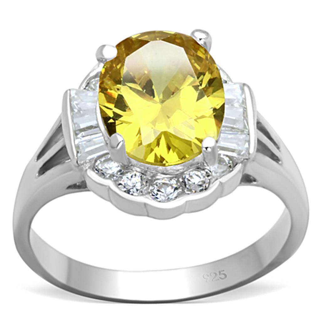 Silver 925 Sterling Silver Ring with AAA Grade CZ  in Topaz