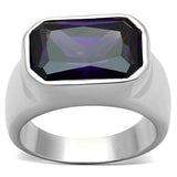 Silver 925 Sterling Silver Ring with AAA Grade CZ  in Amethyst