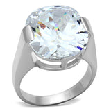 Silver 925 Sterling Silver Ring with AAA Grade CZ  in Clear