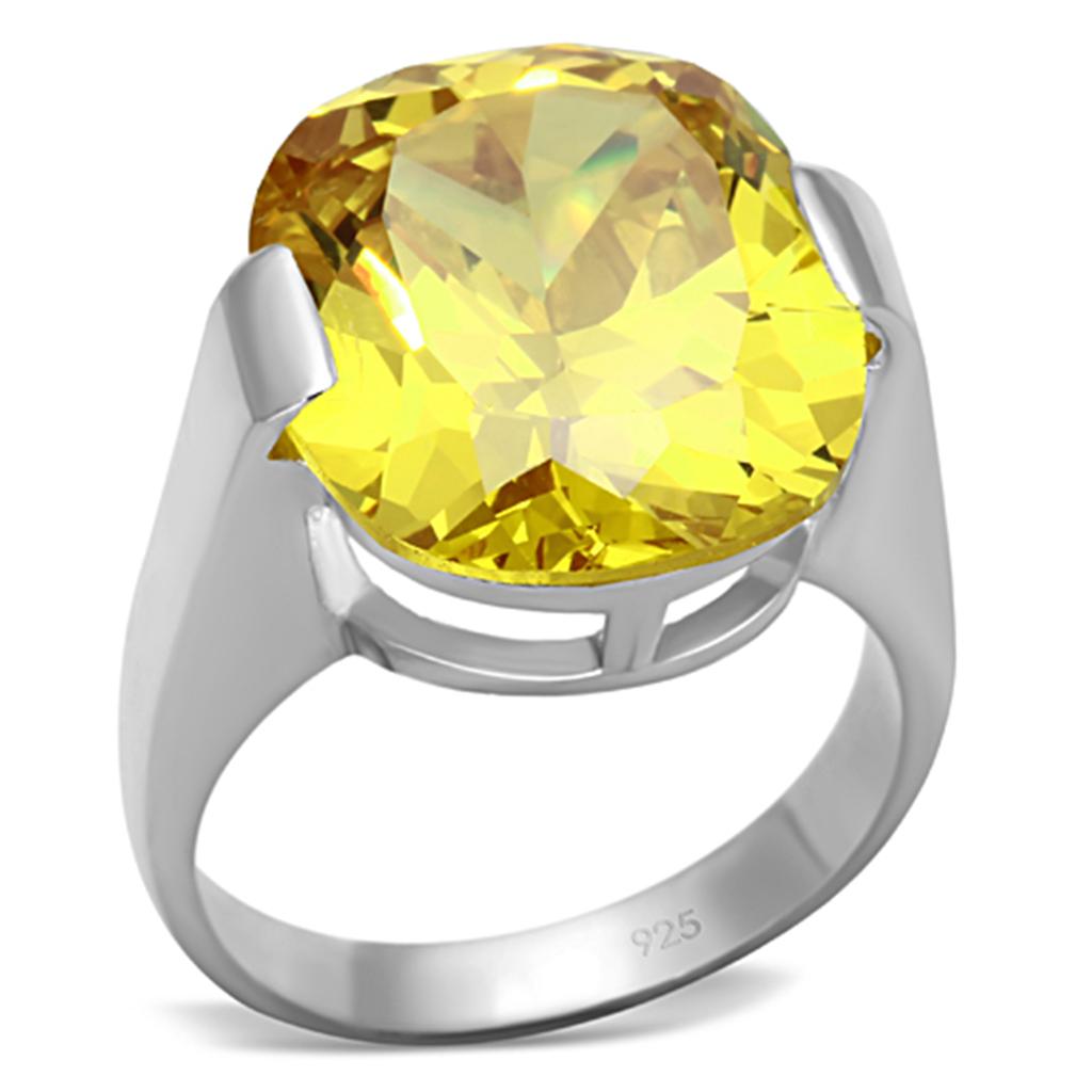 Silver 925 Sterling Silver Ring with AAA Grade CZ  in Topaz