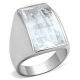 Silver 925 Sterling Silver Ring with AAA Grade CZ  in Clear
