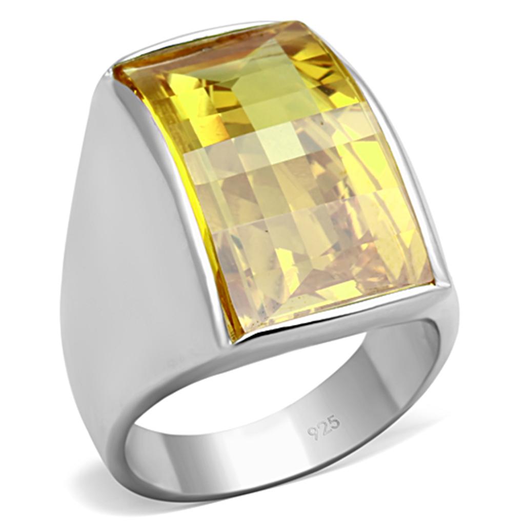 Silver 925 Sterling Silver Ring with AAA Grade CZ  in Topaz