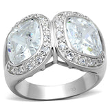 Silver 925 Sterling Silver Ring with AAA Grade CZ  in Clear