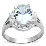 Silver 925 Sterling Silver Ring with AAA Grade CZ  in Clear