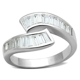 Silver 925 Sterling Silver Ring with AAA Grade CZ  in Clear